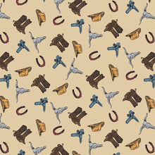 Load image into Gallery viewer, Cowboy Accessories Tan - 1/2 Yard Remnant

